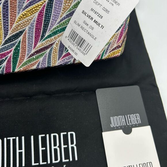 Women's Judith Lieber rectangular beach mural clutch bag detachable chain Italy - Picture 5 of 15